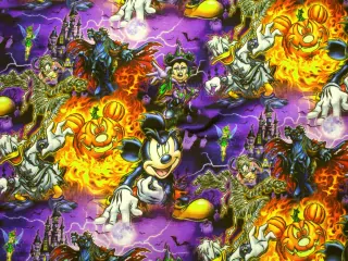 Teplákovina fialová "Disney postavičky"