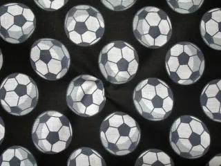 Bavlna čierna "bielo-sivá futbalová lopta"