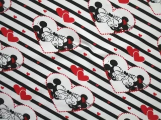 Teplákovina bielo-čierna "Minie a Mickey"