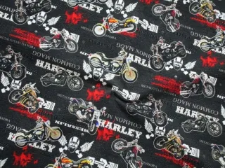 Teplákovina čierna "motorky Harley"