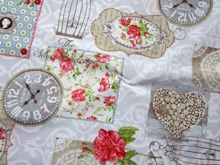 Poťahovka svetlomodrá "kvety, hodiny, srdiečko"