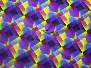 Teplákovina modro-fialová "geometrický vzor" 