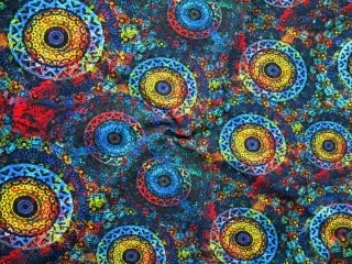 Úplet čierny "žlto-modrá mandala"