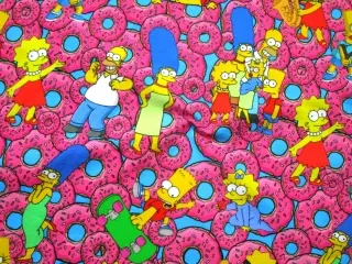 Teplákovina tyrkysovo - ružová "Simpsons" 