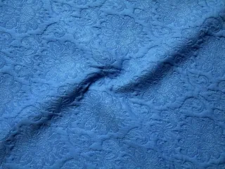 Žakard modrý "plastický modrý ornament"