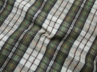 Flanel béžový "zeleno-hnedé káro" 