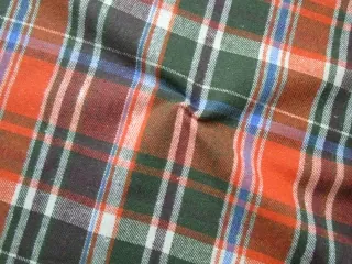 Flanel pomarančovo-zelený "béžovo-modré káro"