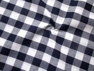 Bavlna biela "tmavomodrá do čierna kocka"