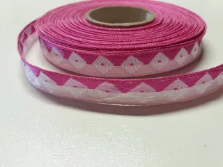 Stuha dekoračná ružová "kosoštvorce" - 15 mm