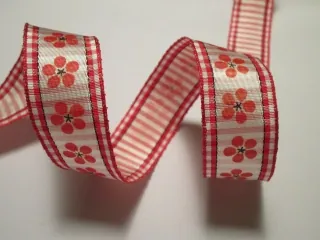 Stuha dekoračná s drôtikom "kvety" - 25 mm