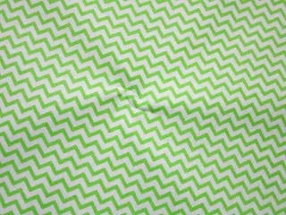 Bavlna biela "zelený cik-cak" 