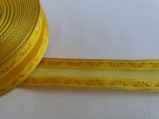 Stuha monofilová s drôtikom "pol kvet" - 25 mm