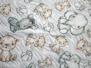 Bavlna bielo-sivá "sloník, zebra, levík"