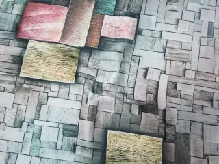 Hodváb hnedo-sivý "geometrický motív"