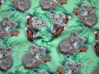 Teplákovina zelená "koala" - digitálna tlač 
