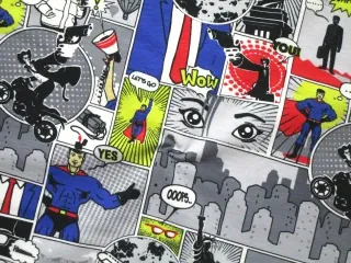 Úplet sivý "bielo-žlto-červeno-modrý komiks"