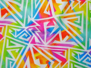 Kostýmovka Anges pestrofarebná "biely geometrický vzor" - potlač na Slovensku 