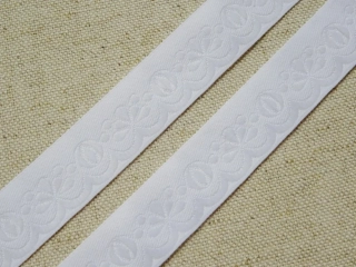 Stuha krojová biela "biely vzor" - 1,9 cm