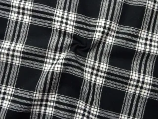 Flanel tkaný čierny "biele káro"