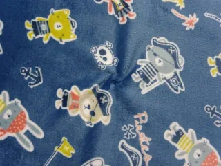 Fleece modrý "zvieratká piráti" - OEKO-TEX