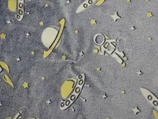 Fleece neón modrý "vesmír" - OEKO-TEX Standard 100 