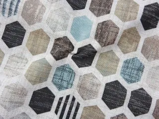 Poťahovka bielo-béžová "tyrkysovo-hnedý geometrický vzor"