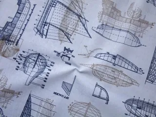 Poťahovka svetlomodrá "konštrukcie lodí"