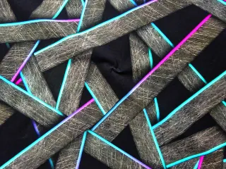 Teplákovina čierna "geometrický vzor"