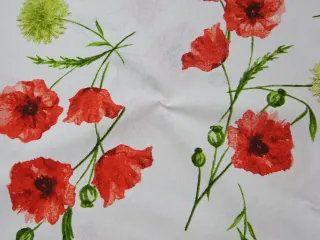 Poťahovka biela "červené maky" 