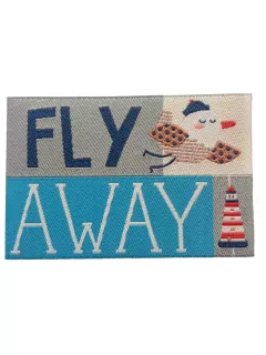 Nažehlovačka sivo-modrá "FLY AWAY" 