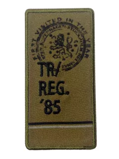 Nažehlovačka okrová "TR/REG." - posledný kus