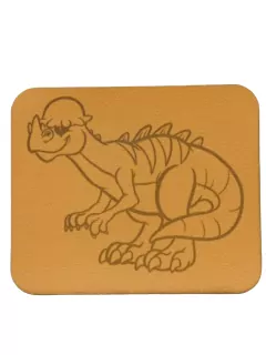 Nášivka koženková okrová "dinosaurus" 