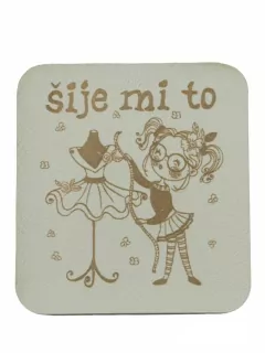 Nášivka koženková biela "šije mi to" 