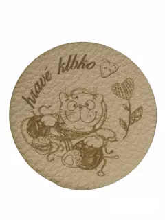 Nášivka koženková béžová "hravé klbko"