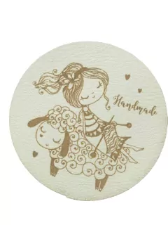 Nášivka koženková biela "hand made" 
