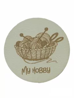 Nášivka koženková biela "MY HOBBY" 