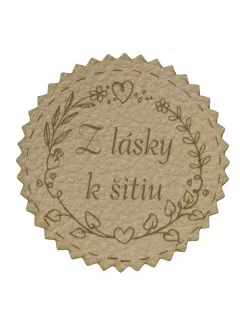 Nášivka koženková béžová "Z lásky k šitiu" 