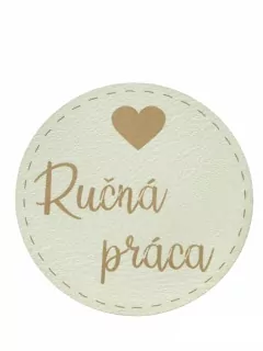 Nášivka koženková biela "Ručná práca"