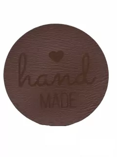 Nášivka koženková tmavohnedá "hand MADE"