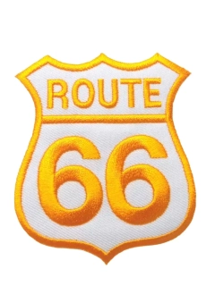 Nažehlovačka biela "ROUTE 66" - posledný 1 kus 