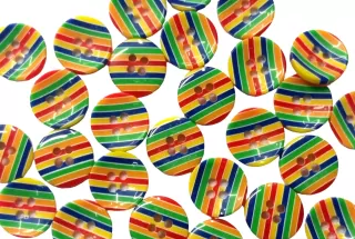Gombík "farebné pásiky" - 13 mm