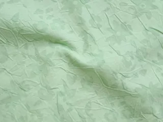 Šatovka zelená krčená "kvety" - vypaľovaný vzor