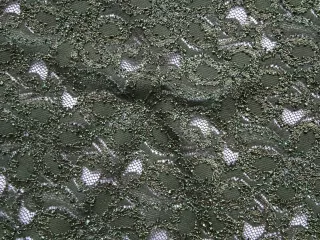 Krajka elastická olivová "kvety" 