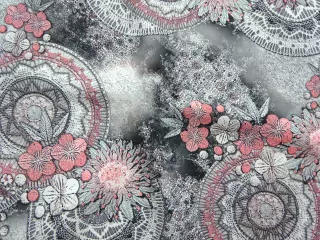 Šatovka Barbora smotanovo-sivá "kvety, mandala" 