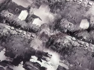 Šatovka s hodvábom dymová "domy"
