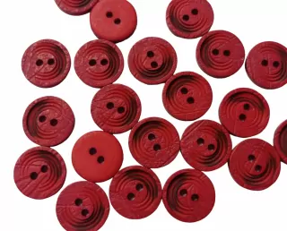 Gombík červený "čierny detail" - 15 mm