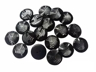 Gombík čierny "vzorovaný" - 23 mm
