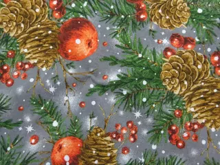Poťahovka sivá "vianočný motív" 