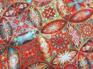 Poťahovka zeleno-pomarančová "mandala v kruhu"