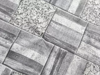 Poťahovka sivá "vzory vo štvorci"